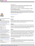 Cover page: Incidence of circumcision among insured adults in the United States