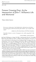 Cover page: Forever Crossing Over: At the Intersection of John T. Williams's Life and Memorial
