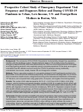 Cover page: Prospective Cohort Study of Emergency Department Visit Frequency and Diagnoses Before and During COVID-19 Pandemic in Urban, Low-Income, US- and Foreign-Born Mothers in Boston, MA