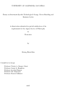 Cover page: Essays on investment-specific technological change, factor -hoarding and business cycles