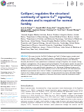 Cover page: CatSperζ regulates the structural continuity of sperm Ca2+ signaling domains and is required for normal fertility