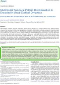 Cover page: Multimodal Temporal Pattern Discrimination Is Encoded in Visual Cortical Dynamics.