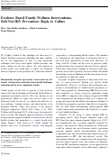 Cover page: Evidence Based Family Wellness Interventions, Still Not HIV Prevention: Reply to Collins