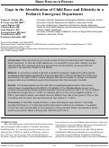 Cover page: Gaps in the Identification of Child Race and Ethnicity in a Pediatric Emergency Department