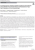 Cover page: Social Determinants of Alcohol and Other Drug Misuse Among Women Living with HIV in Economically Underserved Communities in Cape Town, South Africa: A Cross-Sectional Study