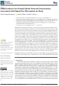 Cover page: fMRI Evidence for Default Mode Network Deactivation Associated with Rapid Eye Movements in Sleep