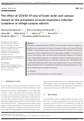 Cover page: The effect of COVID-19 stay-at-home order and campus closure on the prevalence of acute respiratory infection symptoms in college campus cohorts.