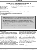 Cover page: Case Report of Malignant Hyperthermia in  the Emergency Department