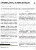 Cover page: Comparison of Advance Care Planning and End-of-Life Care Intensity Between Dementia Versus Cancer Patients.