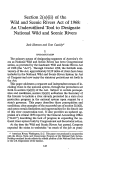 Cover page: Section 2(a)(ii) of the wild and Scenic Rivers Act of 1968: An Underutilized Tool to Designate National Wild and Scenic Rivers