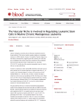 Cover page: The Vascular Niche Is Involved in Regulating Leukemic Stem Cells in Murine Chronic Myelogenous Leukemia