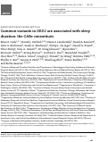 Cover page: Common variants in DRD2 are associated with sleep duration: the CARe consortium