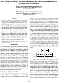 Cover page: When Comparison Helps: The Role of Language, Prior Knowledge and Similarity in Categorizing Novel Objects