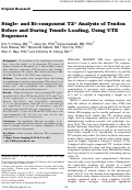 Cover page: Single‐ and Bi‐component T2* analysis of tendon before and during tensile loading, using UTE sequences