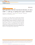 Cover page: Self-reactivity controls functional diversity of naive CD8+ T cells by co-opting tonic type I interferon.