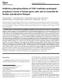 Cover page: Inhibitory phosphorylation of Cdk1 mediates prolonged prophase I arrest in female germ cells and is essential for female reproductive lifespan