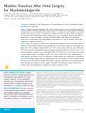 Cover page: Bladder Function After Fetal Surgery for Myelomeningocele