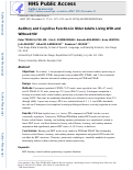 Cover page: Auditory and cognitive function in older adults living with and without HIV