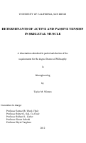 Cover page: Determinants of active and passive tension in skeletal muscle