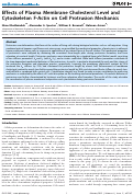 Cover page: Effects of Plasma Membrane Cholesterol Level and Cytoskeleton F-Actin on Cell Protrusion Mechanics