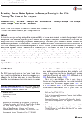Cover page: Adapting Urban Water Systems to Manage Scarcity in the 21st Century: The Case of Los Angeles.