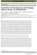 Cover page: Contribution of urban expansion and a changing climate to decline of a butterfly fauna.