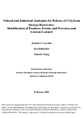 Cover page: Natural and industrial analogues for release of CO2 from storage reservoirs: Identification 
of features, events, and processes and lessons learned
