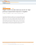 Cover page: Single crystal toroidal diamond anvils for high pressure experiments beyond 5 megabar.