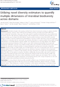 Cover page: Utilizing novel diversity estimators to quantify multiple dimensions of microbial biodiversity across domains