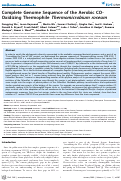 Cover page: Complete Genome Sequence of the Aerobic CO-Oxidizing Thermophile Thermomicrobium roseum