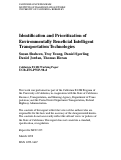 Cover page: Identification And Prioritization Of Environmentally Beneficial Intelligent Transportation Technologies