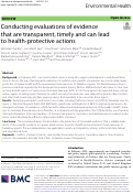 Cover page: Conducting evaluations of evidence that are transparent, timely and can lead to health-protective actions