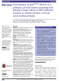 Cover page: Performance of p16INK4a ELISA as a primary cervical cancer screening test among a large cohort of HIV-infected women in western Kenya: a 2-year cross-sectional study