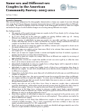 Cover page: Same Sex and Different Sex Couples in the American Community Survey: 2005-2011