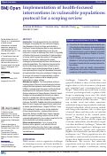 Cover page: Implementation of health-focused interventions in vulnerable populations: protocol for a scoping review.