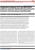 Cover page: Integrated analysis of X-ray diffraction patterns and pair distribution functions for machine-learned phase identification