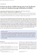 Cover page: Isoform Specificity of PKMs during Long-Term Facilitation in Aplysia Is Mediated through Stabilization by KIBRA