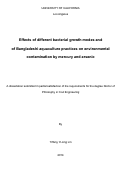 Cover page: Effects of different bacterial growth modes and of Bangladeshi aquaculture practices on environmental contamination by mercury and arsenic