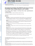 Cover page: Development and testing of the FRESH Foods Survey to assess food pantry clients’ dietary behaviours and correlates