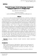 Cover page: Threshold Concepts in Social Anthropology: Literature and Pedagogical Applications in a Bridging Project