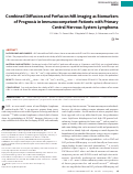 Cover page: Combined Diffusion and Perfusion MR Imaging as Biomarkers of Prognosis in Immunocompetent Patients with Primary Central Nervous System Lymphoma