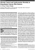 Cover page: Glycemic Control and Cardiovascular Mortality in Hemodialysis Patients With Diabetes A 6-Year Cohort Study