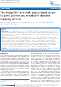 Cover page: The BridgeDb framework: standardized access to gene, protein and metabolite identifier mapping services