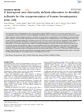 Cover page: A bioinspired and chemically defined alternative to dimethyl sulfoxide for the cryopreservation of human hematopoietic stem cells