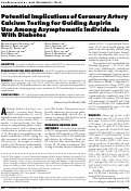 Cover page: Potential Implications of Coronary Artery Calcium Testing for Guiding Aspirin Use Among Asymptomatic Individuals With Diabetes