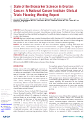 Cover page: State of the Biomarker Science in Ovarian Cancer: A National Cancer Institute Clinical Trials Planning Meeting Report.