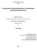 Cover page: Comparative functional genomics of mammalian developmental processes