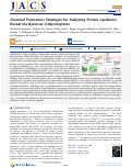 Cover page: Chemical Proteomics Strategies for Analyzing Protein Lipidation Reveal the Bacterial O-Mycoloylome.