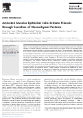 Cover page: Activated alveolar epithelial cells initiate fibrosis through secretion of mesenchymal proteins.