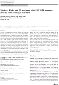 Cover page: Meniscal T1rho and T2 measured with 3.0T MRI increases directly after running a marathon.